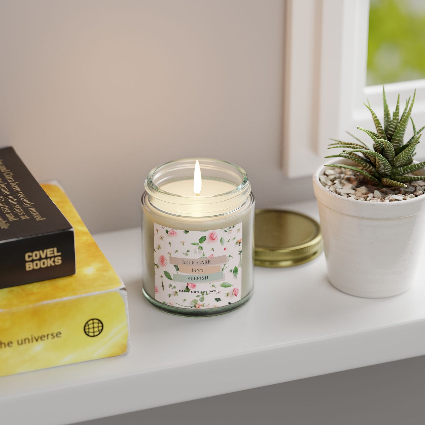 Candle, Self Care Isn't Selfish Happy Mother's Day Coconut Apricot Wax