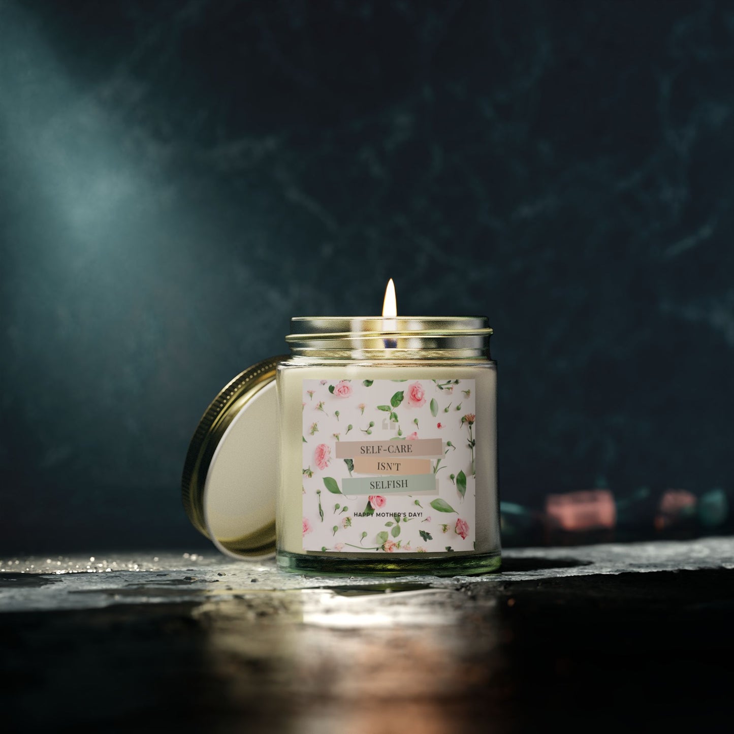 Candle, Self Care Isn't Selfish Happy Mother's Day Coconut Apricot Wax