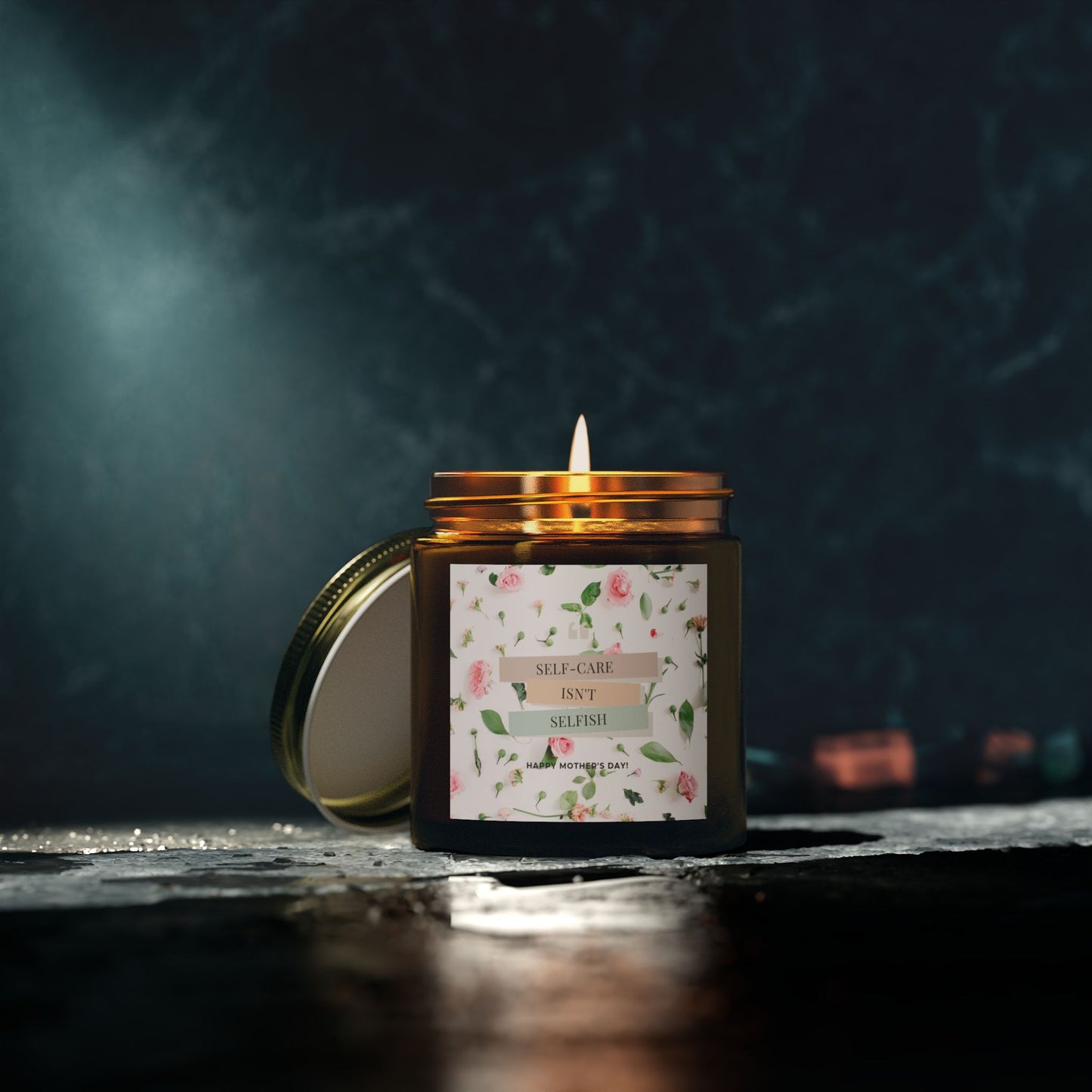 Candle, Self Care Isn't Selfish Happy Mother's Day Coconut Apricot Wax